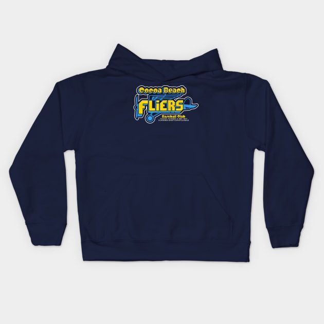 Defunct Cocoa Beach Fliers Baseball Team Kids Hoodie by Defunctland